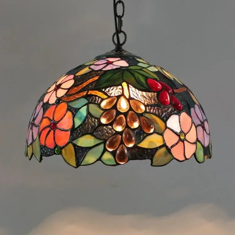 Rose Stained Glass Pendant