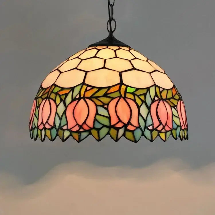 Rose Stained Glass Pendant