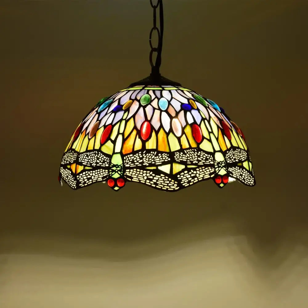 Rose Stained Glass Pendant