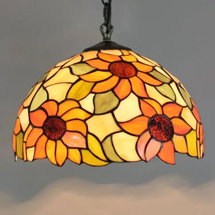 Rose Stained Glass Pendant