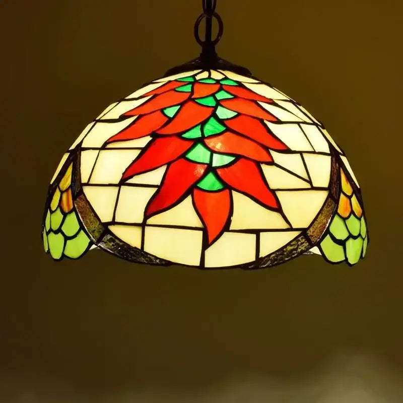 Rose Stained Glass Pendant