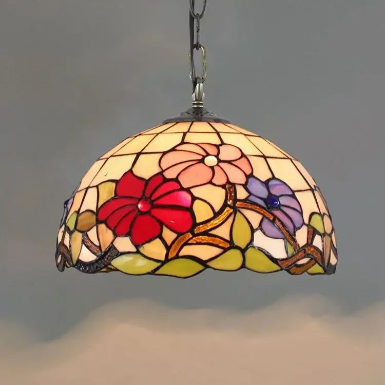 Rose Stained Glass Pendant