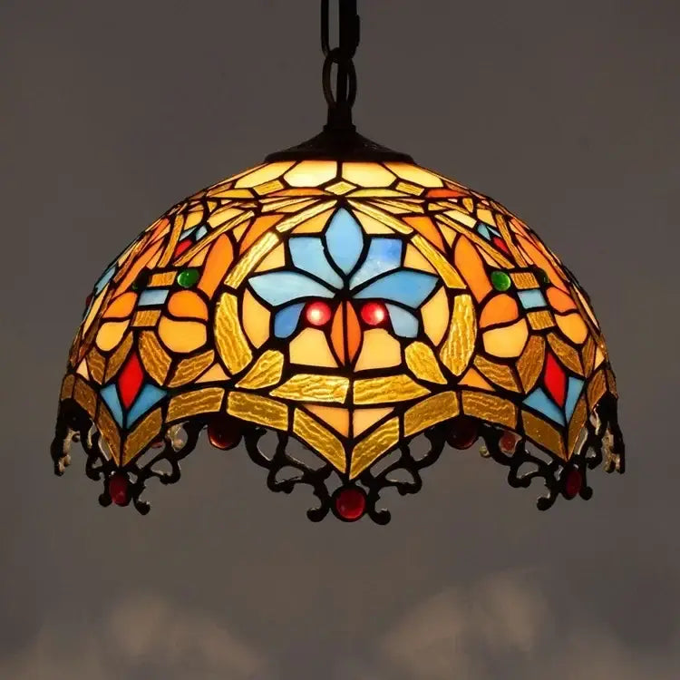 Rose Stained Glass Pendant