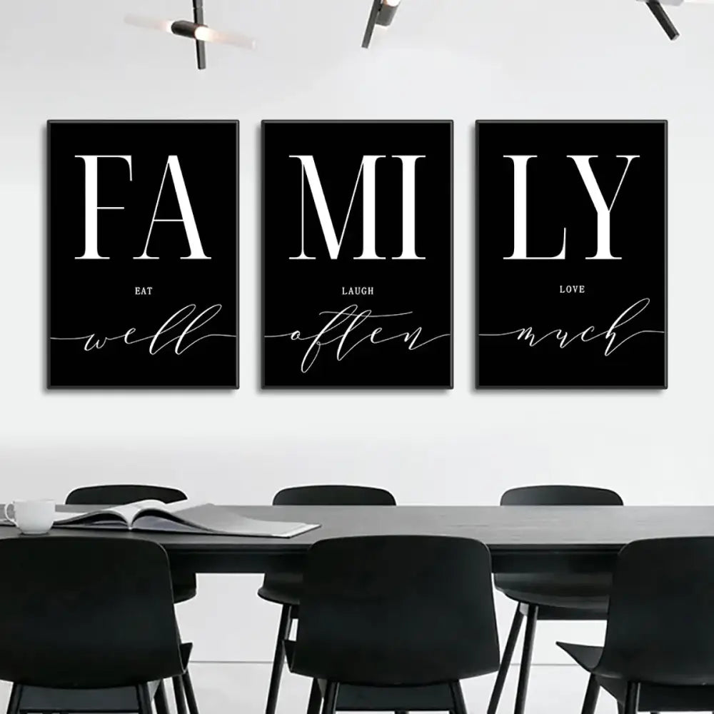 Black Family Wall Art Set