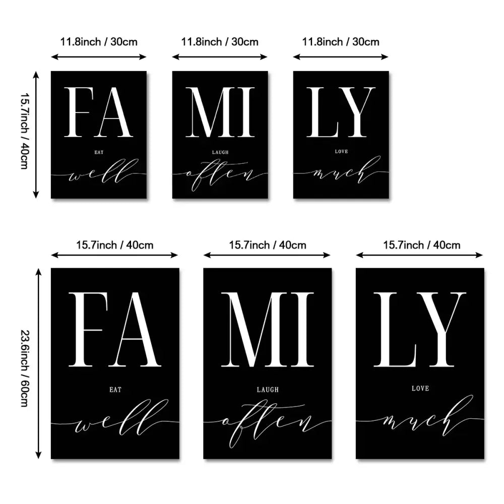 Black Family Wall Art Set