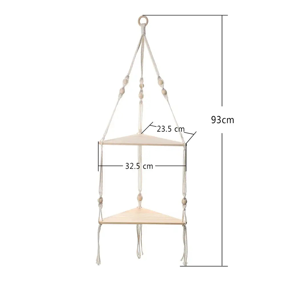 Beige Boho Macrame Shelf