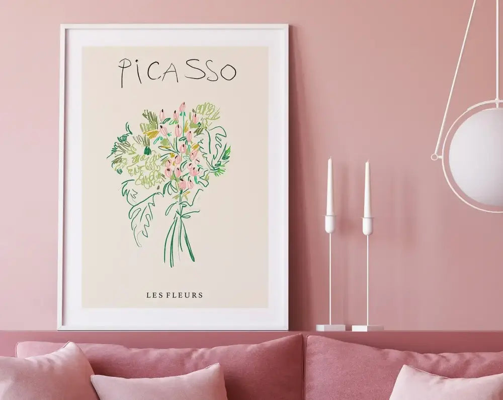 Pink Turquoise Framed Poster