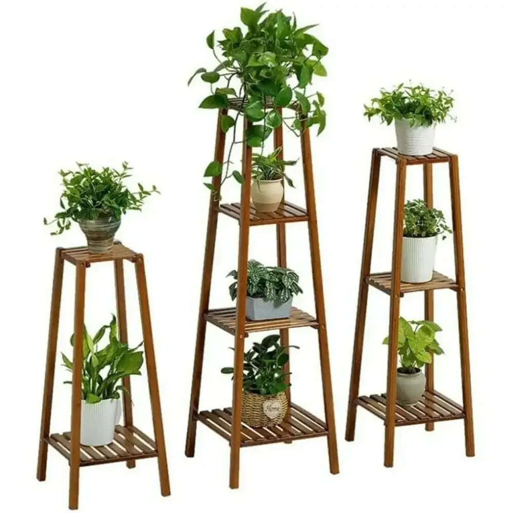 Wooden Corner Plant Stand
