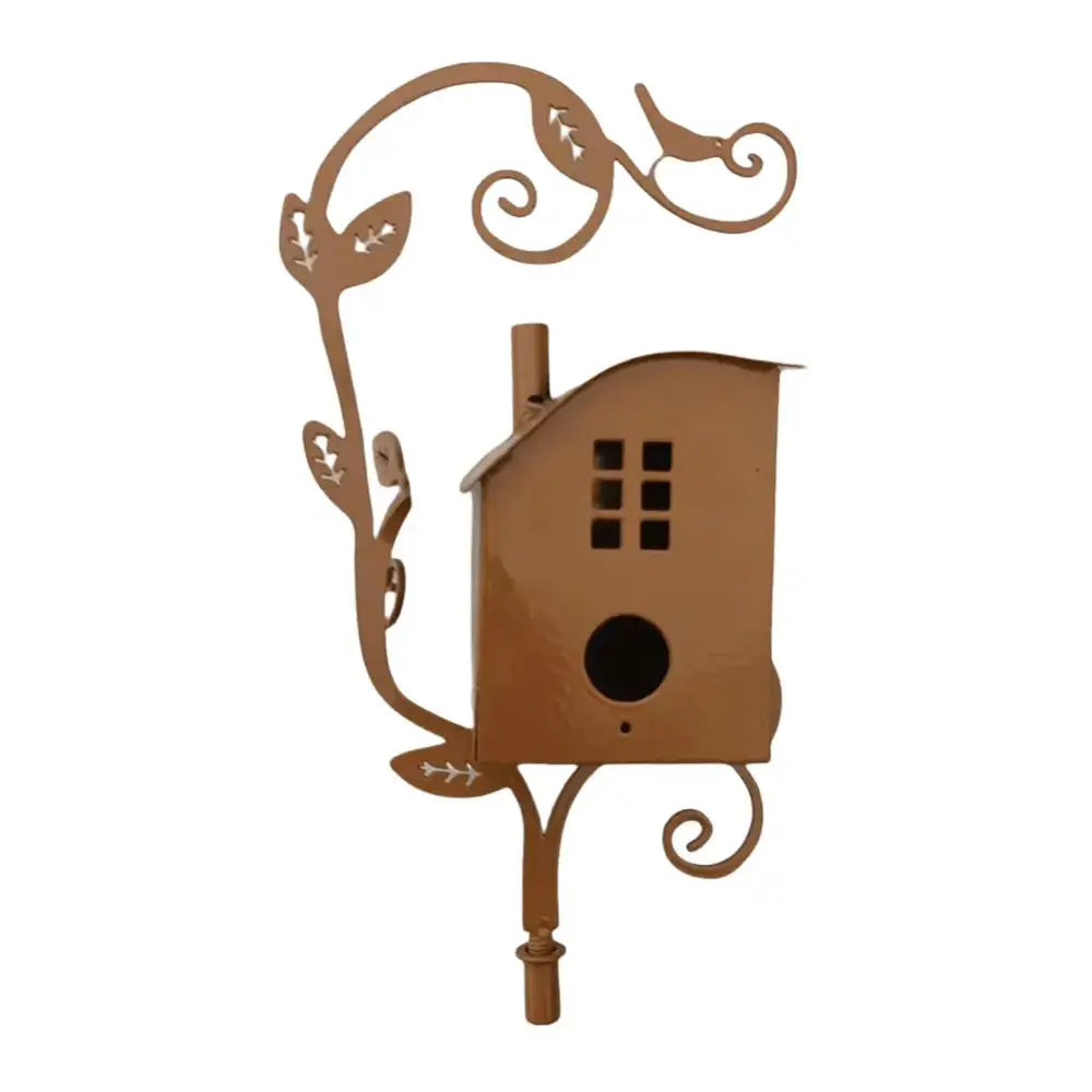 Copper Birdhouse Garden Stakes