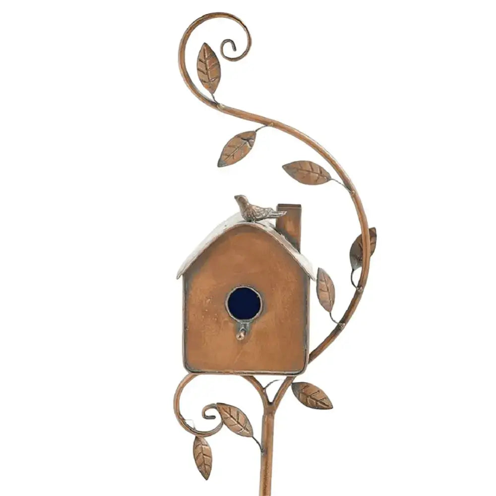 Copper Birdhouse Garden Stakes