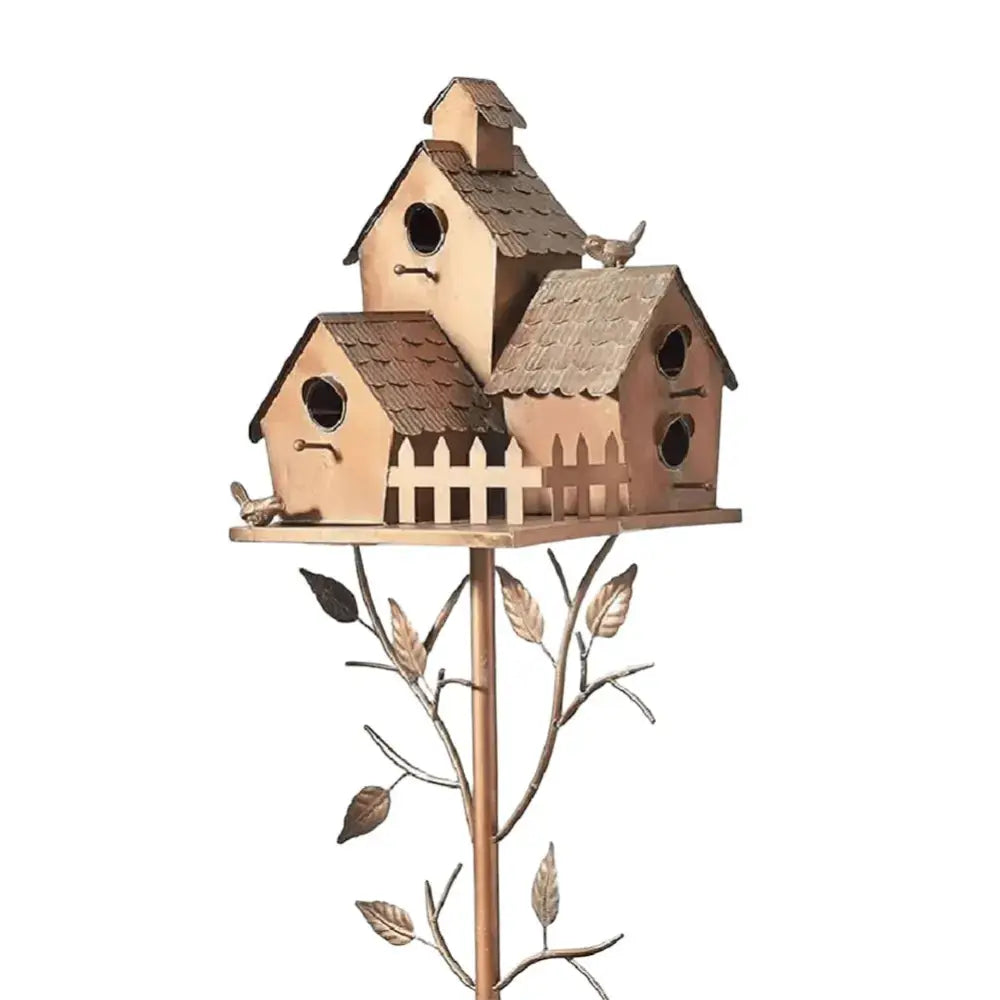 Copper Birdhouse Garden Stakes