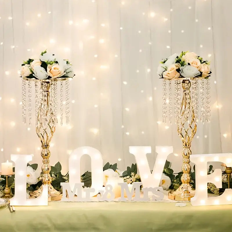 Gold Crystal Metal Vases
