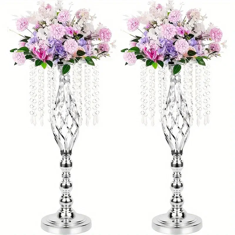 Gold Crystal Metal Vases