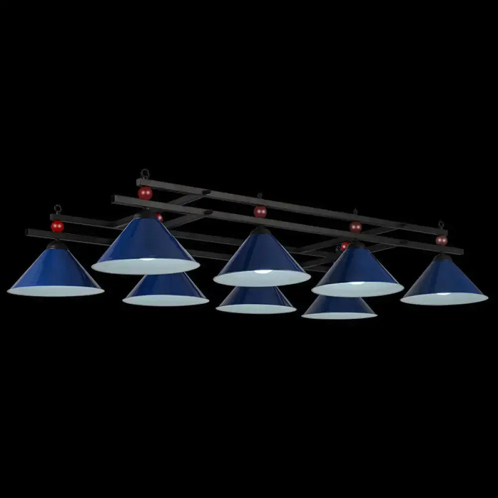 Black Conical Metal Eight-Light Island Pendant