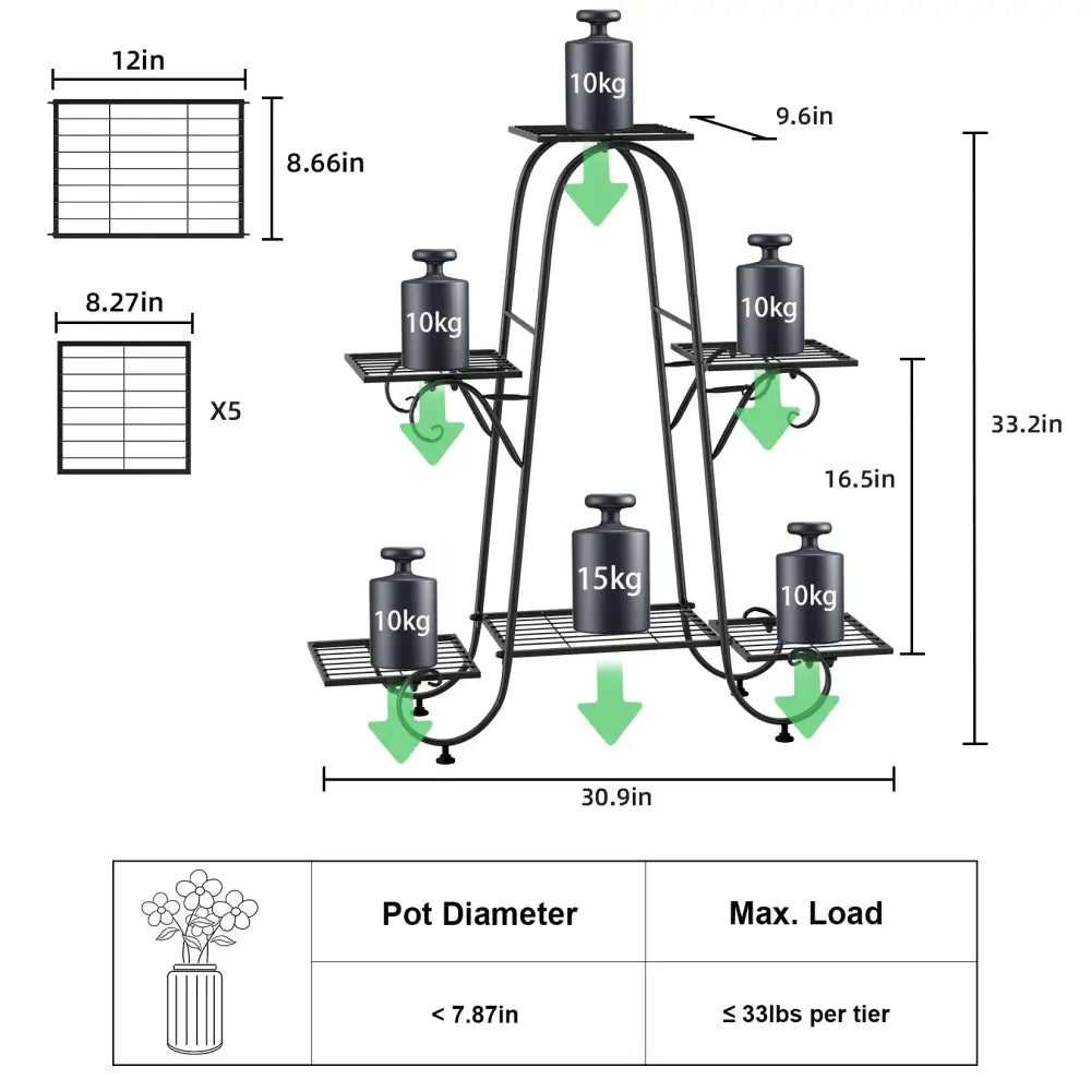 Black Metal Plant Display Rack