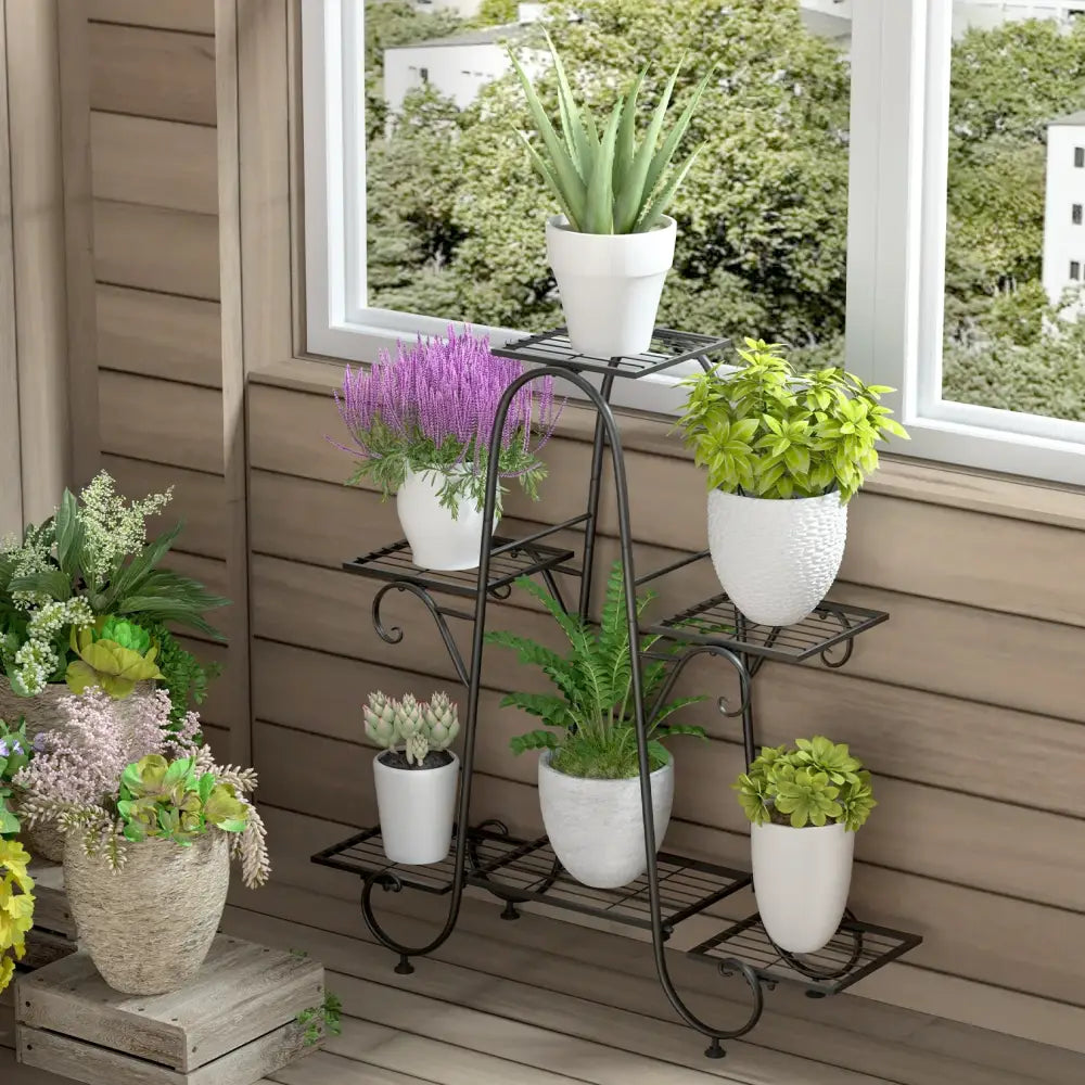 Black Metal Plant Display Rack