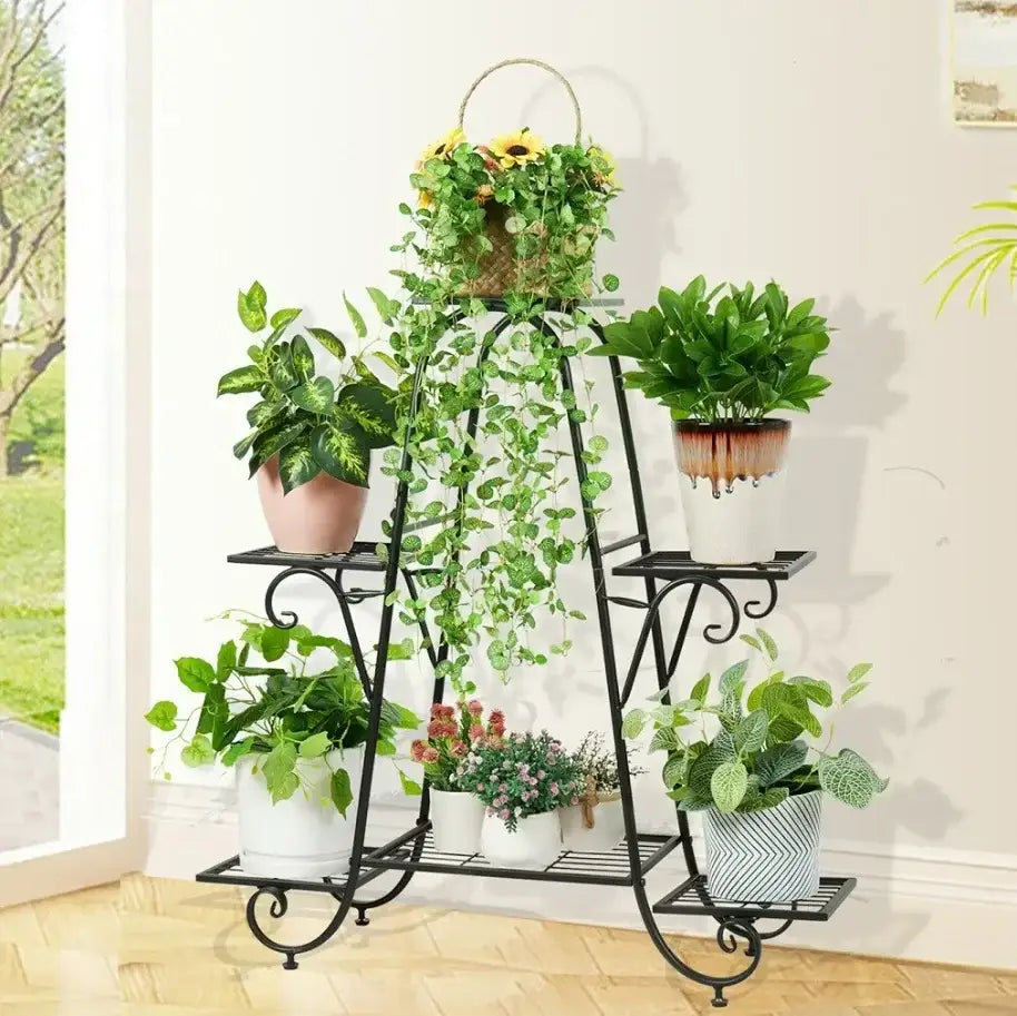 Black Metal Plant Display Rack