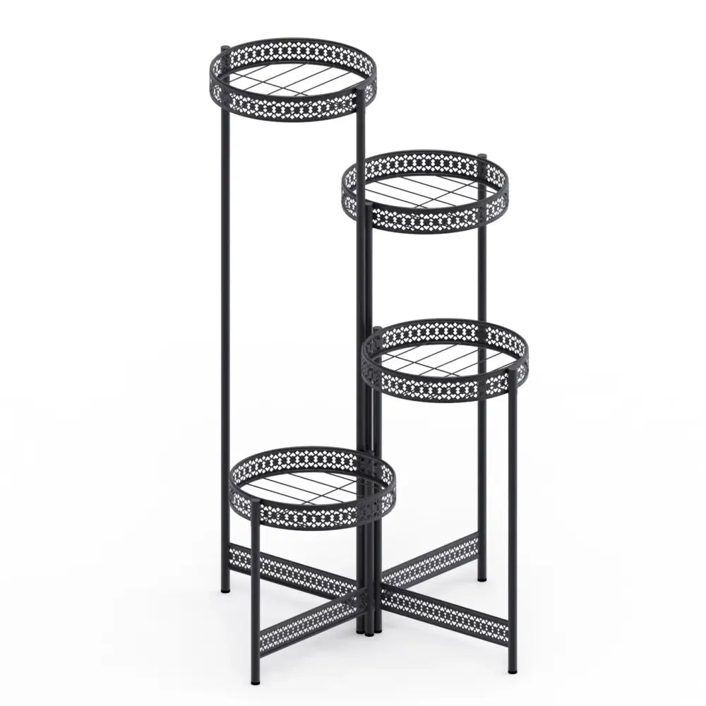 Black Metal Lattice Plant Stand 3 or 4 Tier