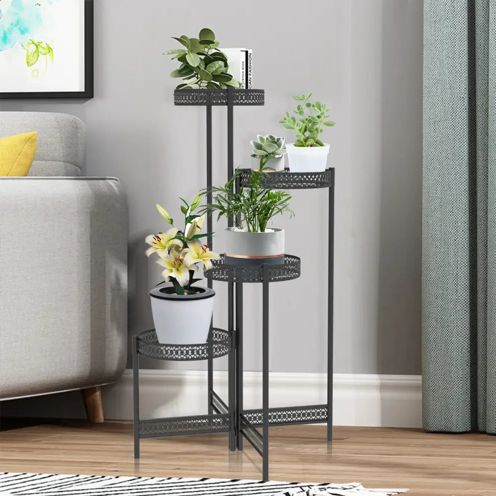 Black Metal Lattice Plant Stand 3 or 4 Tier