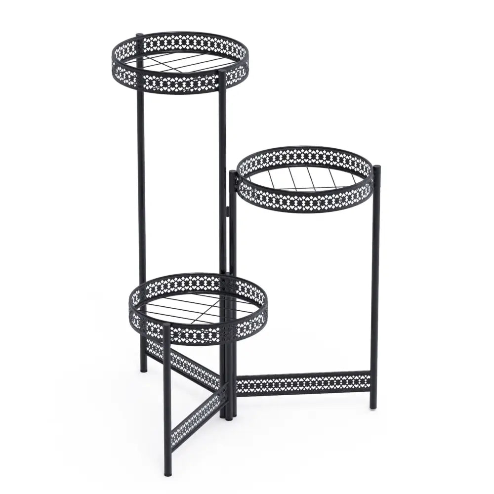Black Metal Lattice Plant Stand 3 or 4 Tier