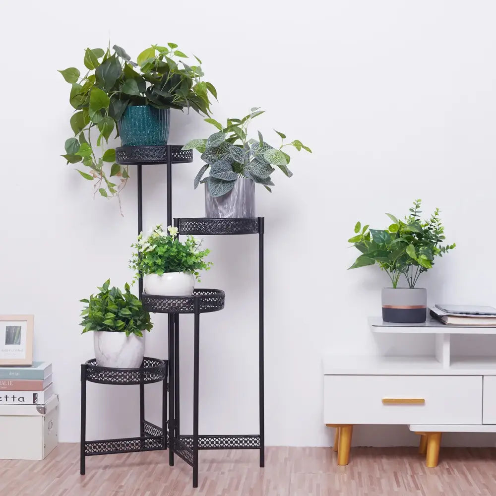 Black Metal Lattice Plant Stand 3 or 4 Tier