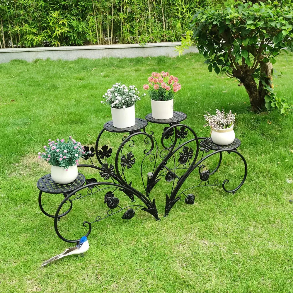 White Metal Plant Stand