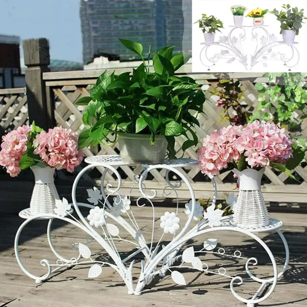 White Metal Plant Stand