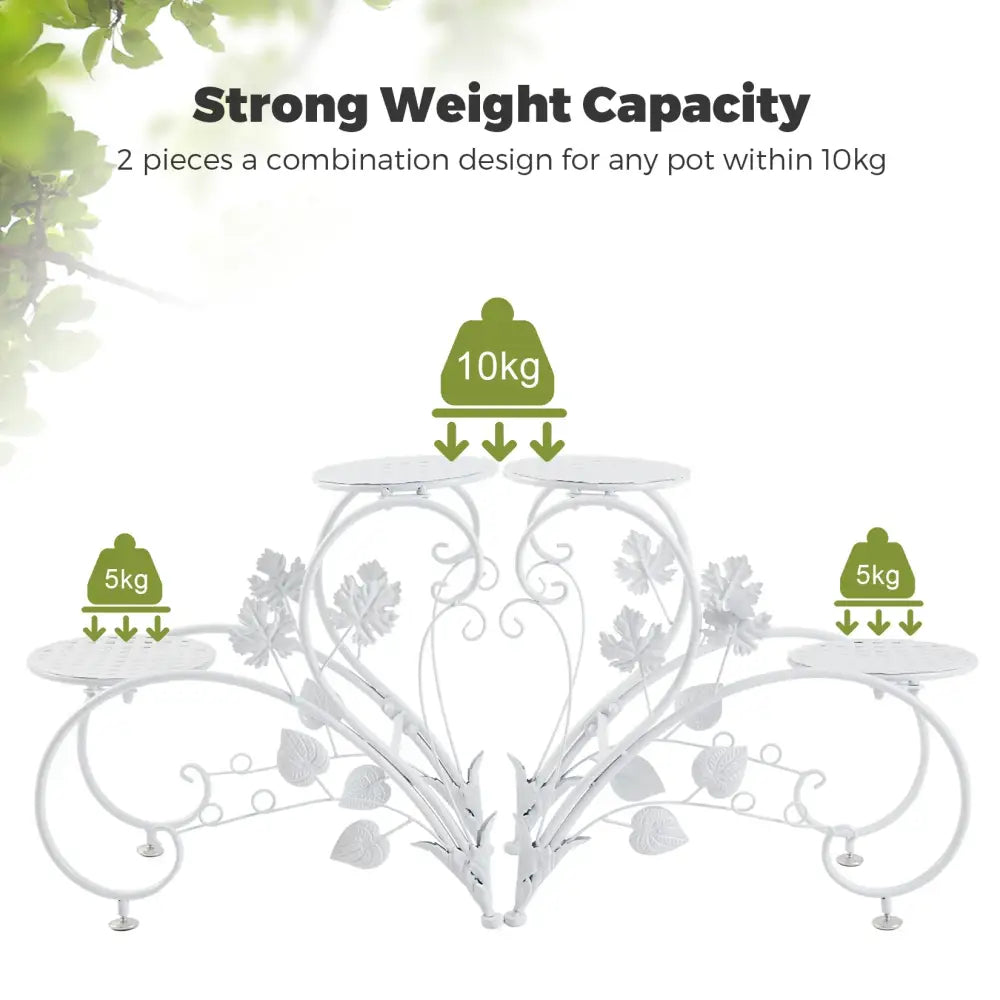 White Metal Plant Stand
