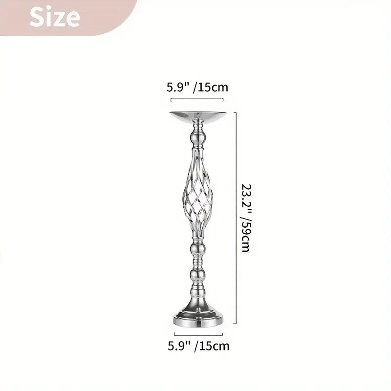 Silver Metal Vase Set
