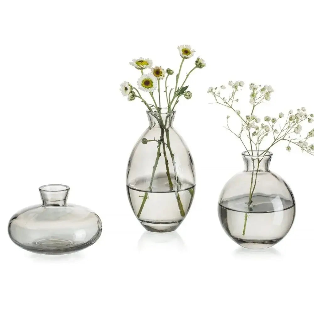 Blue Glass Vase Trio