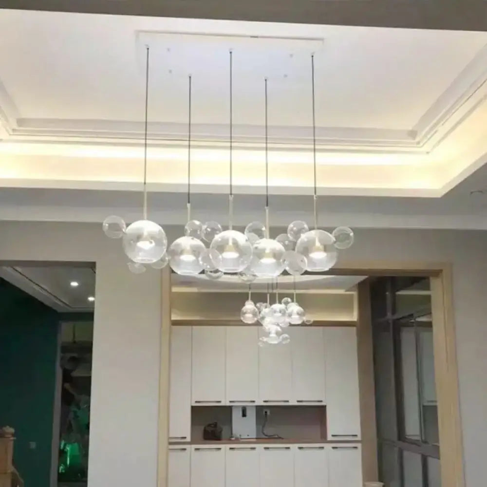 Brass Bubble Cluster Pendant
