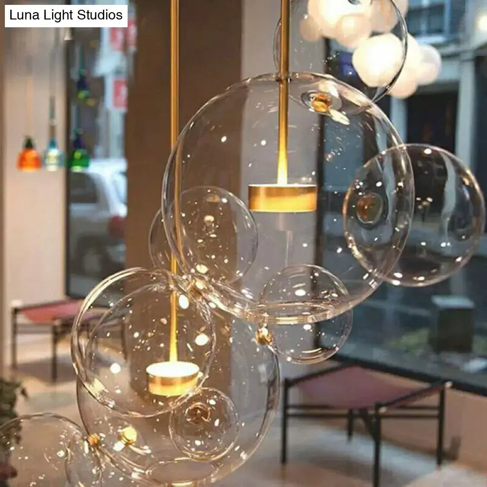 Brass Bubble Cluster Pendant