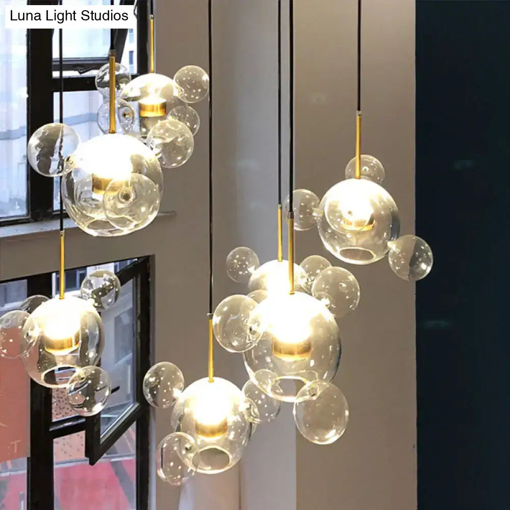 Brass Bubble Cluster Pendant