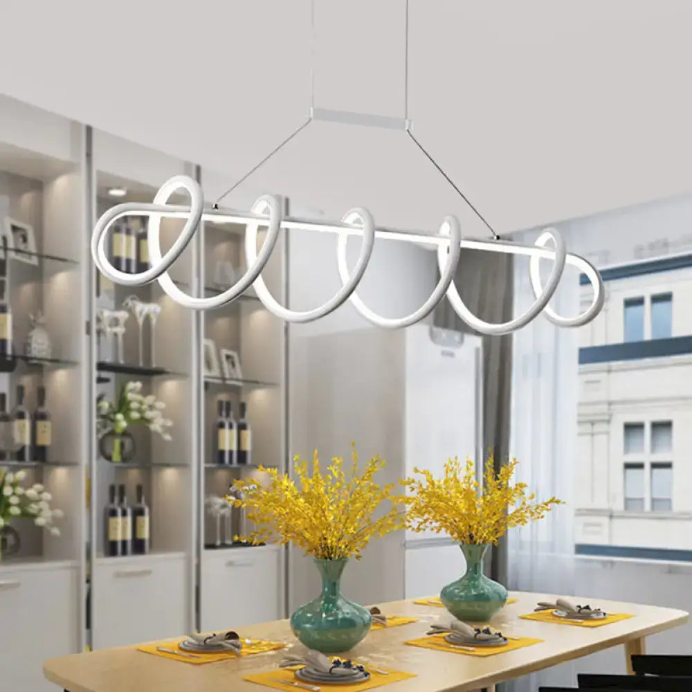 White Twisted Ceiling Light