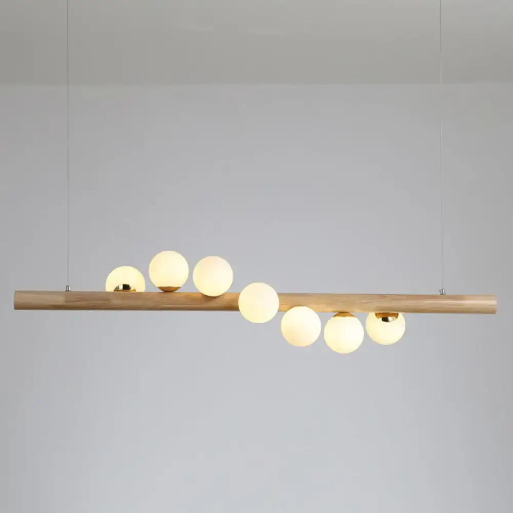 Cream Wood Ball Pendant