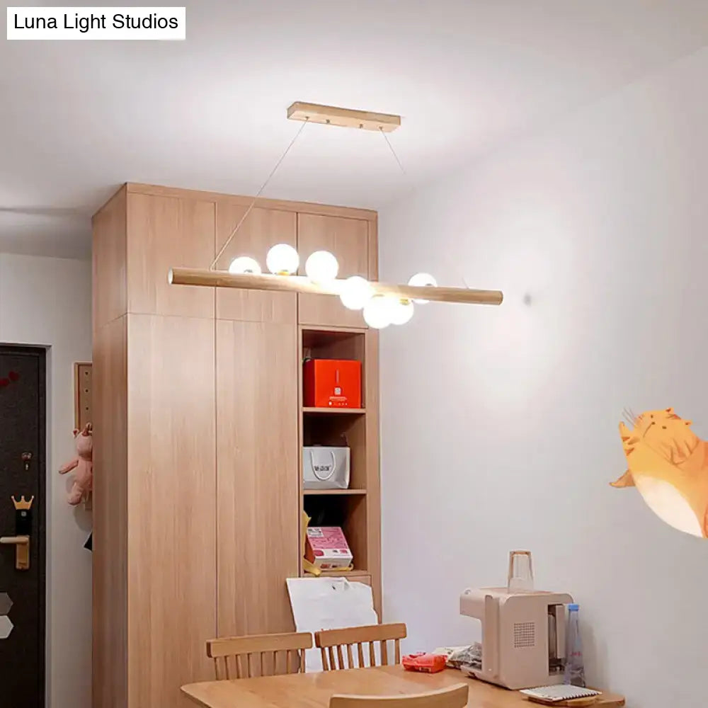 Cream Wood Ball Pendant