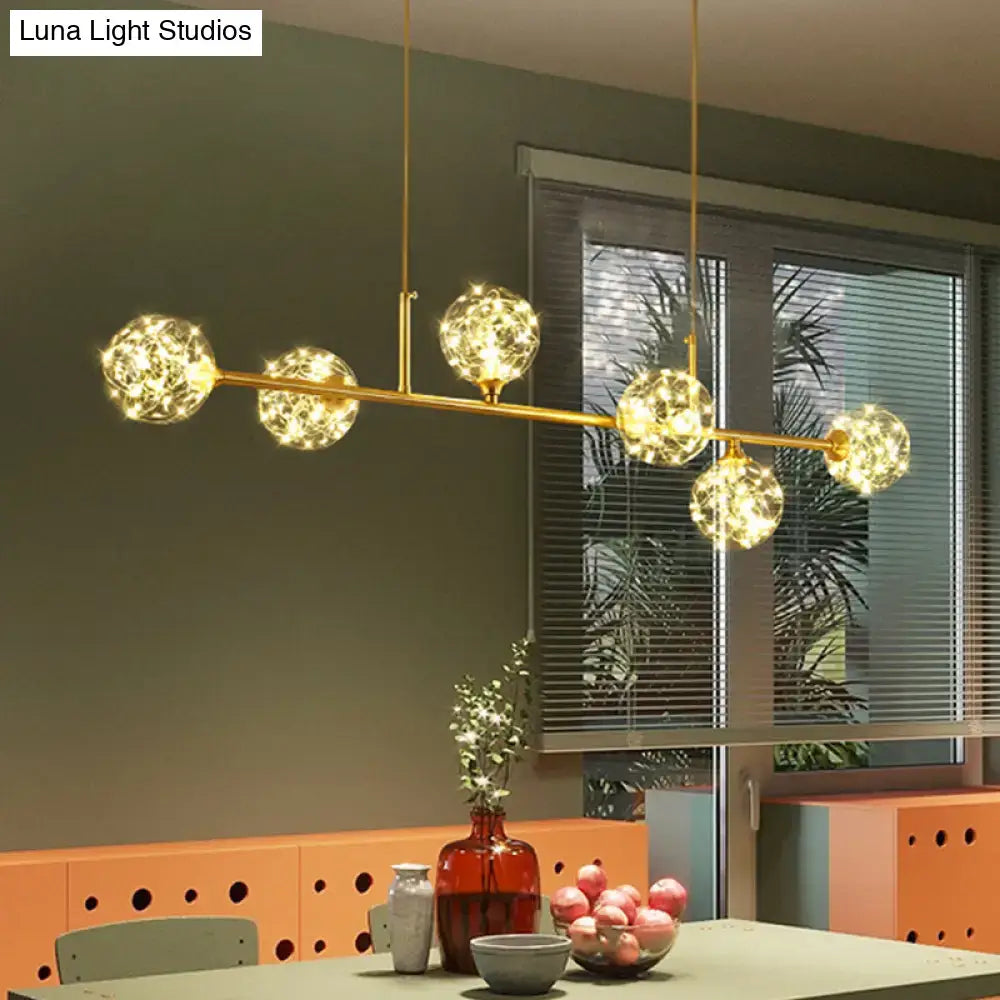 Brass Glass Sphere Pendant