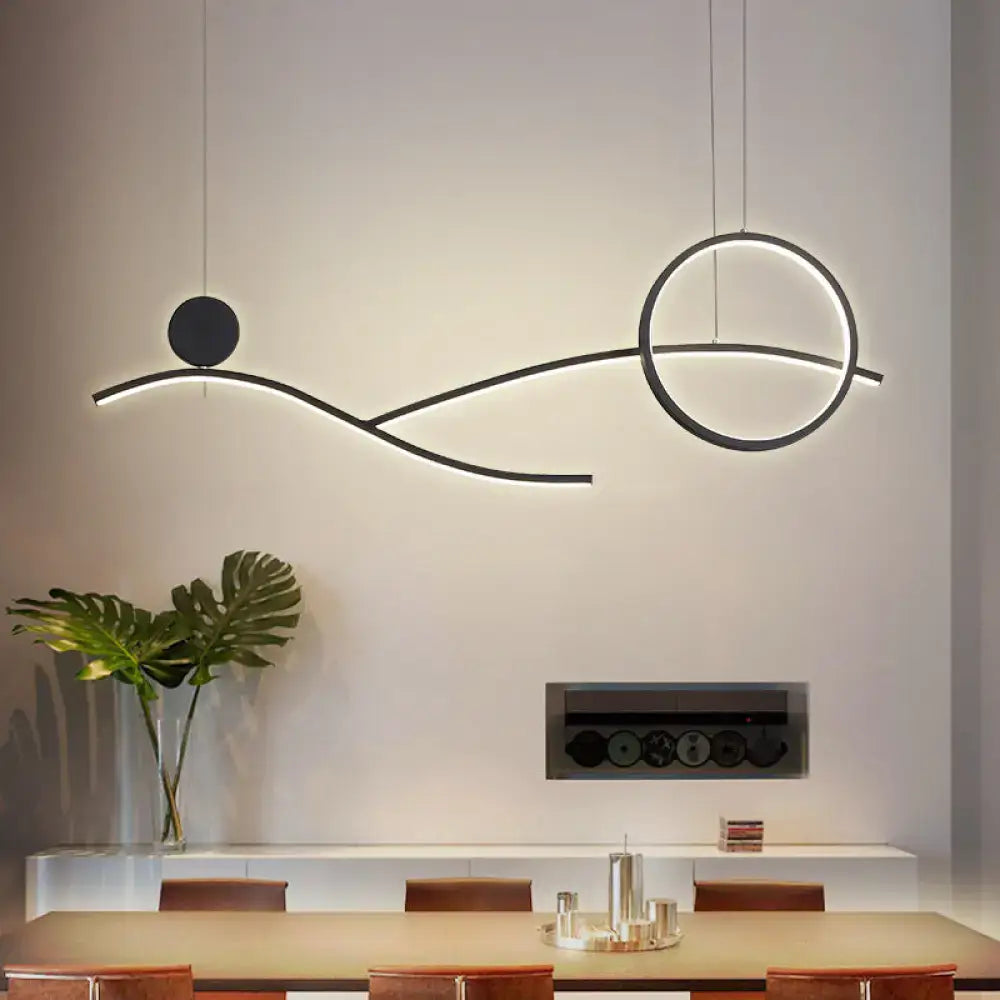 Chrome S-Shape Hanging Light