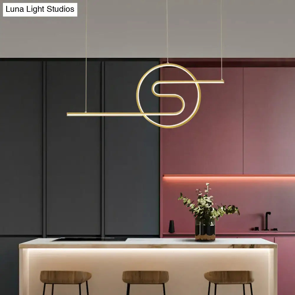 Chrome S-Shape Hanging Light