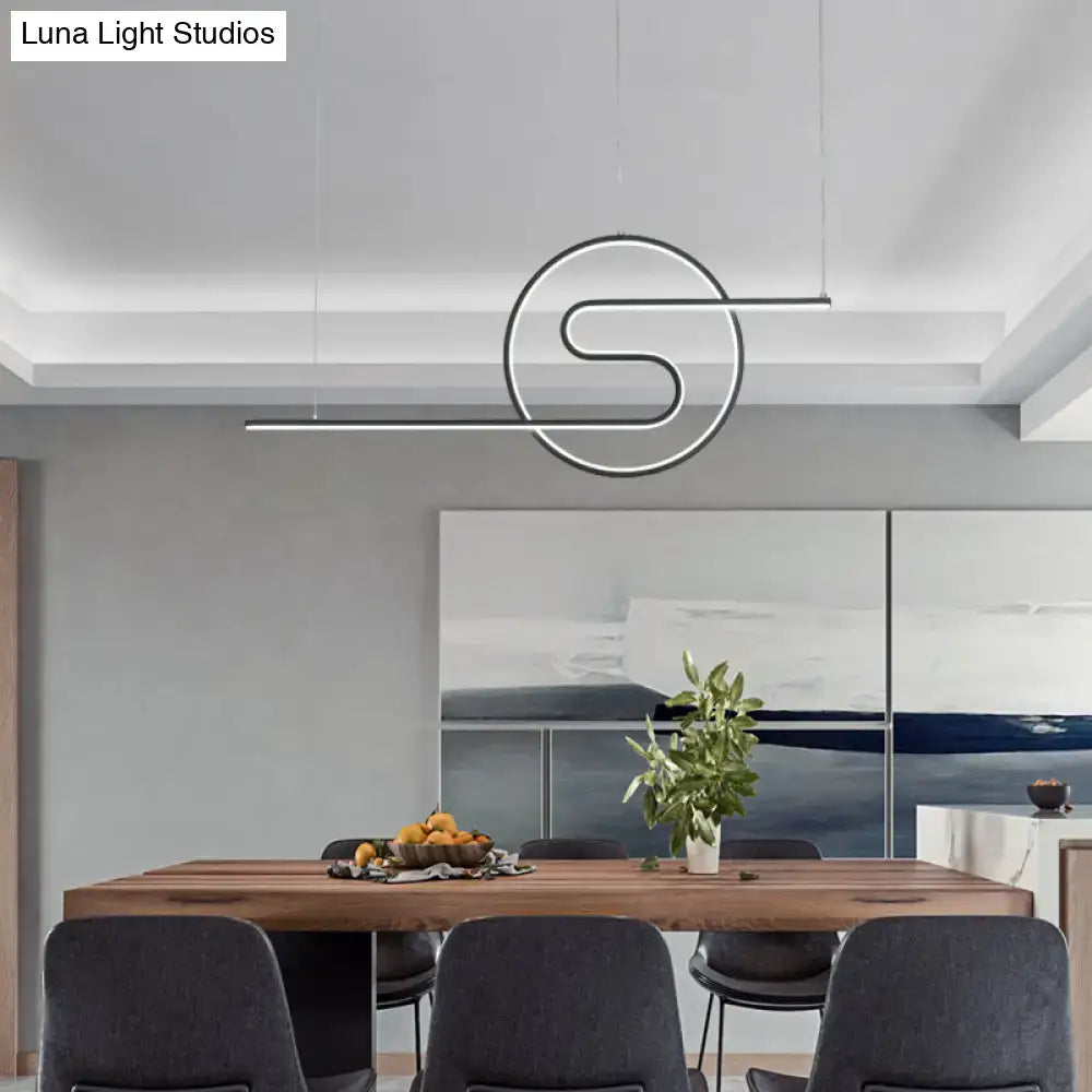 Chrome S-Shape Hanging Light