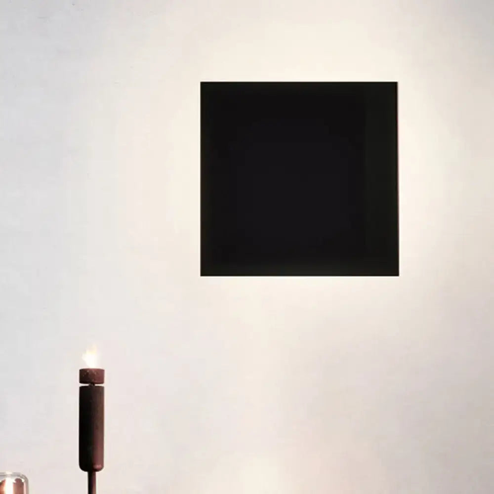 Black Square Soft-Glow Wall Sconce