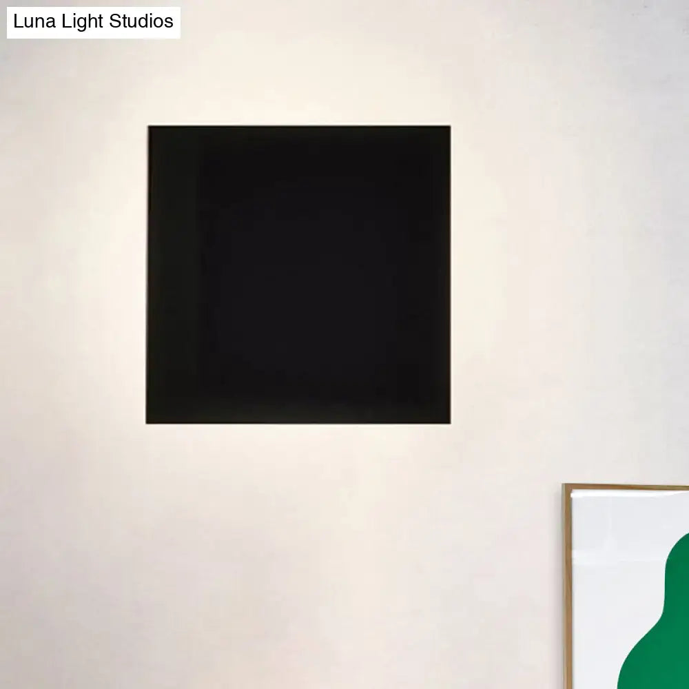 Black Square Soft-Glow Wall Sconce