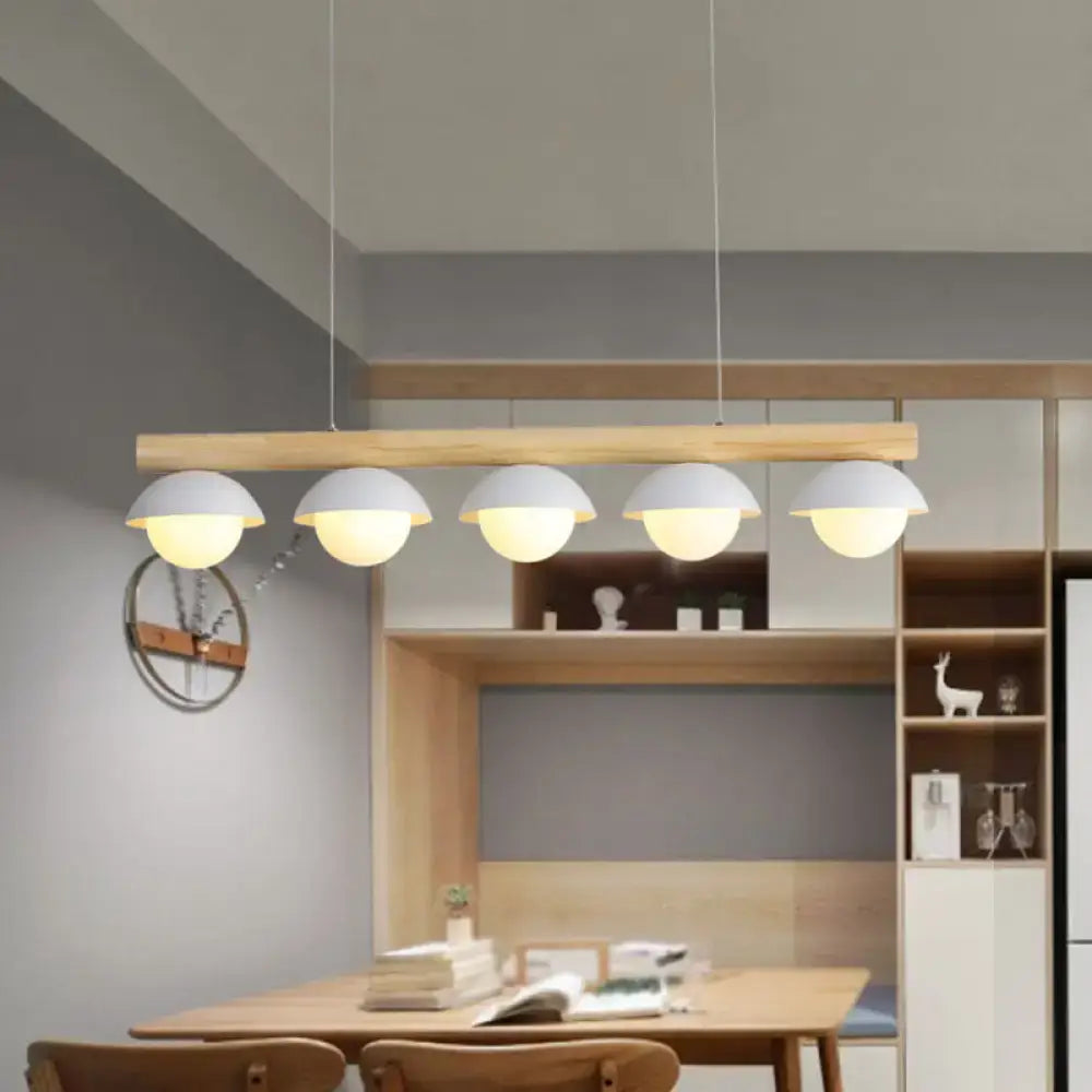 Wood Dome Island Pendant