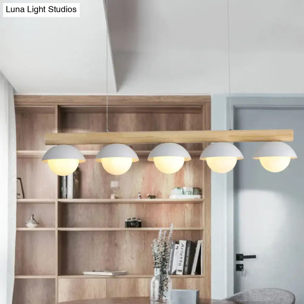 Wood Dome Island Pendant
