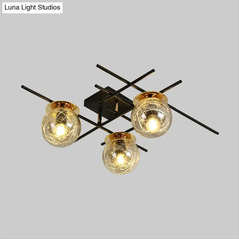 Gray Glass Ceiling Fixture
