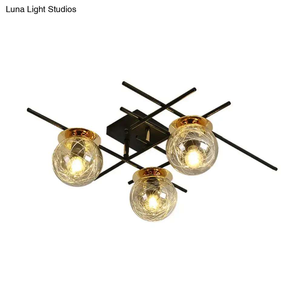 Gray Glass Ceiling Fixture