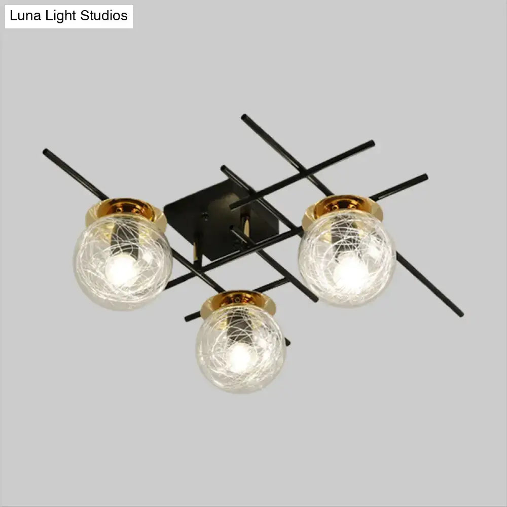 Gray Glass Ceiling Fixture