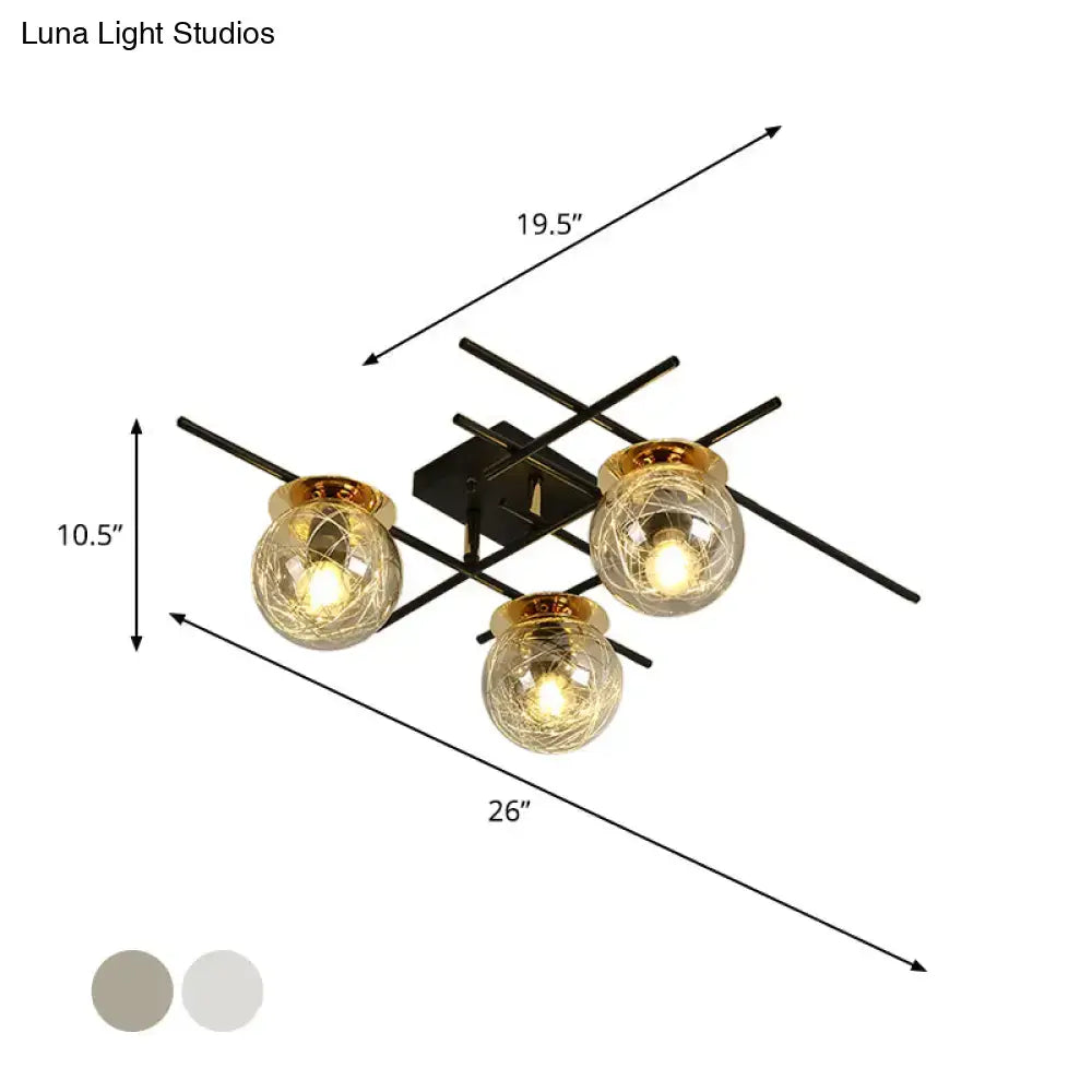 Gray Glass Ceiling Fixture