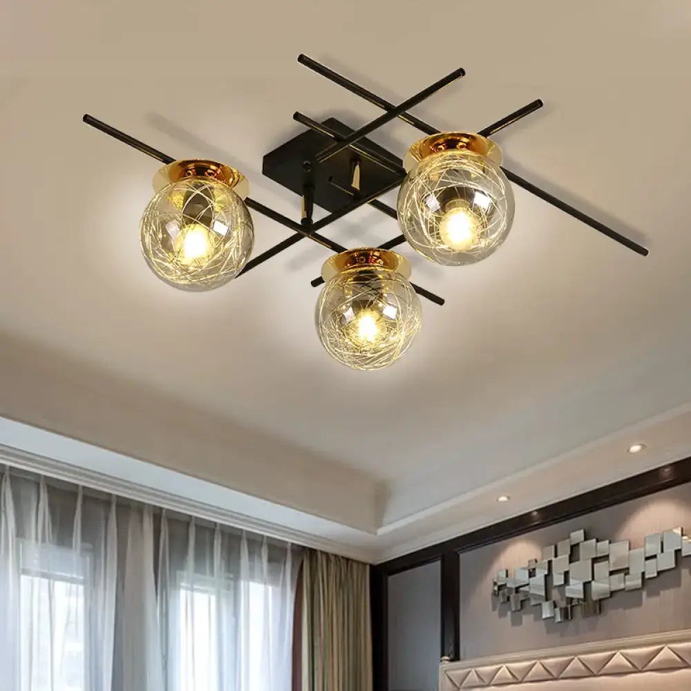 Gray Glass Ceiling Fixture