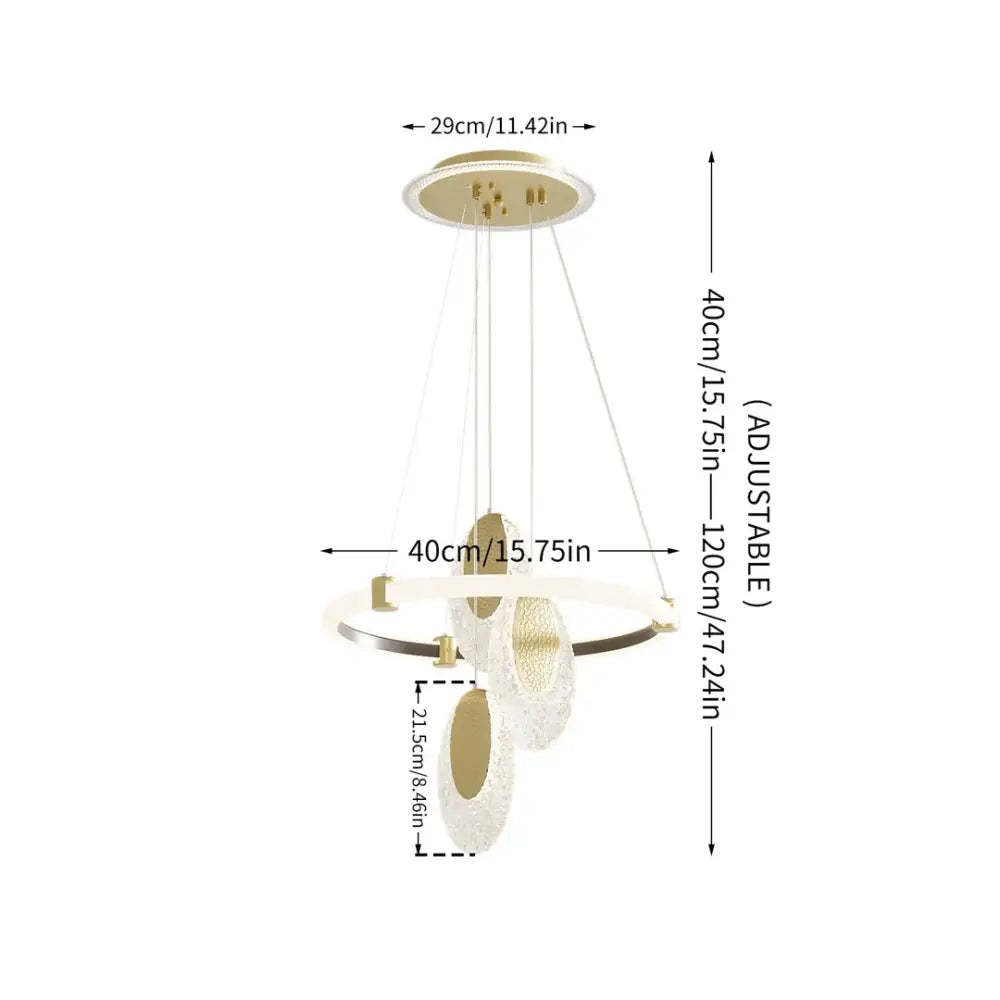 Gold LED Rings Chandelier